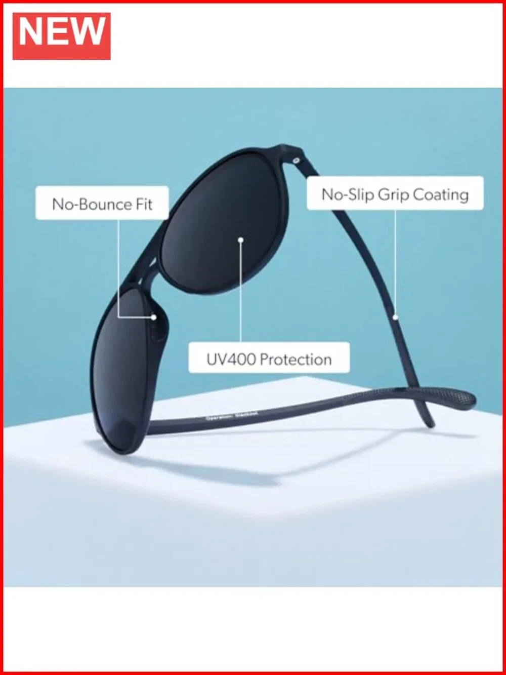 Polarized Aviator Sunglasses, Large, UV400 Protection, Non-Slip, No Bounce